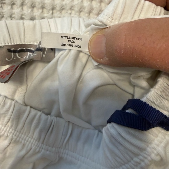 J. Crew Dreamy Pajama Bottom shorts with Black Piping details NWT S White - Picture 7 of 11